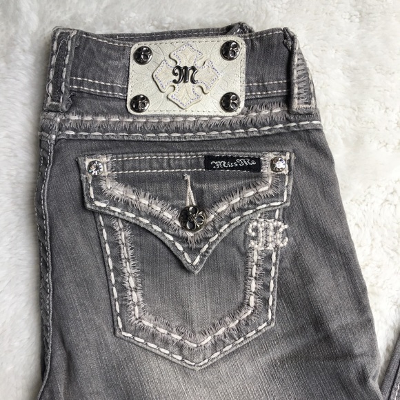 Miss Me Denim - Miss Me Skinny Gray Jeans Size 25x31”